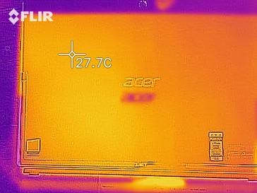 Heat distribution at idle (underside)