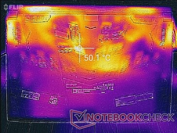 Bottom surface temperatures of the MSI when running Witcher 3