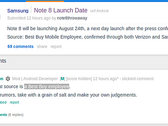 The Note 8 could be available immediately following its announcement. (Source: GSMArena)