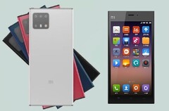 Likely fan-made Xiaomi Mi 11 render next to Mi 3 from 2013. (Image source: Digital IT fans/Xiaomi - edited)