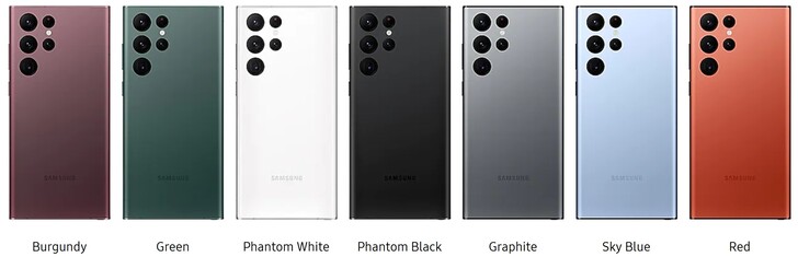 Galaxy S22 Ultra colors. (Image source: Samsung UK)