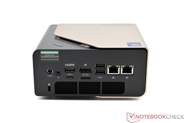 Rear: power connection, 3.5 mm combo audio jack, HDMI 2.1, DisplayPort 1.4, Oculink, 2× USB2.0 Type-A, 2× 2.5G LAN