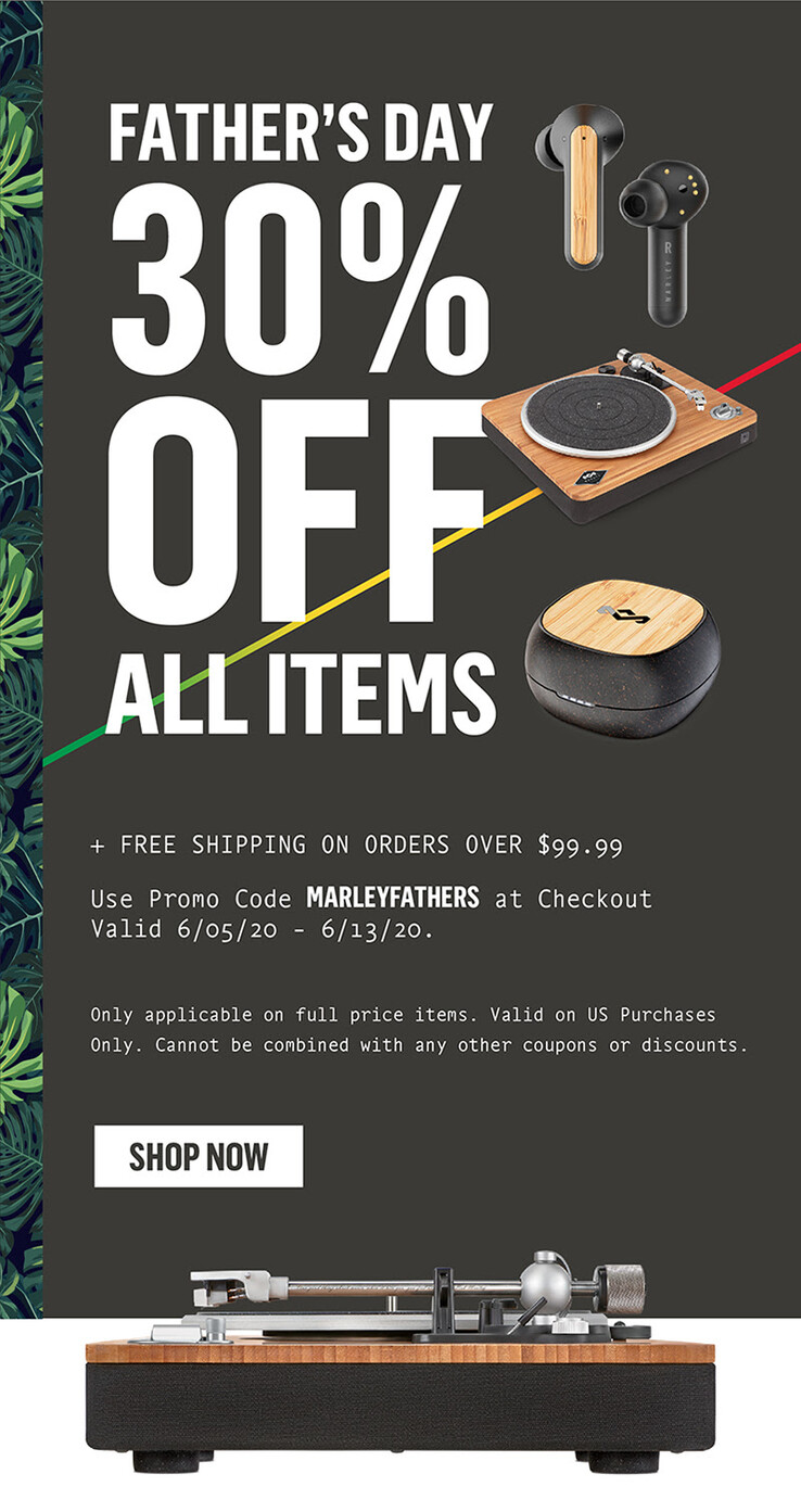 A new poster for this sale. (Source: House of Marley)
