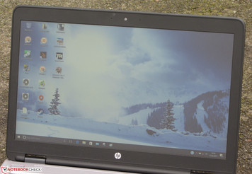 The ProBook outdoors (sky was overcast when the picture was taken)