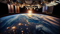 On February 12, NASA will broadcast live from the ISS for the first time. (Image source: DallE3)