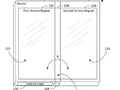 The numbers 106, 116, and 126 point to where the hinge screen would be located. (Source: Free Patents Online)