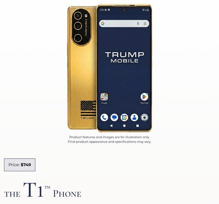 The Trump T1 is currently listed for $749 on Trump Mobile's website