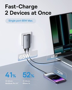 Baseus USB-C Cargador de 65 W ultradelgado y de bolsillo con enchufe retráctil a la venta por $ 42 (Fuente: Amazon)
