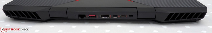 Rear: RF45 Ethernet, USB-A 3.1 Gen1, HDMI, Mini-DisplayPort, USB-C 3.1 Gen1, Kensington lock