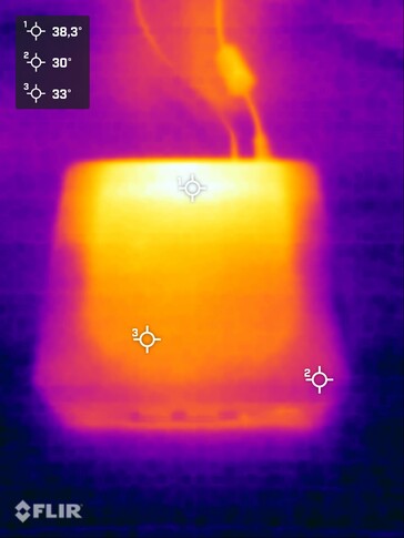 Geekom A5 during stress test (top view)