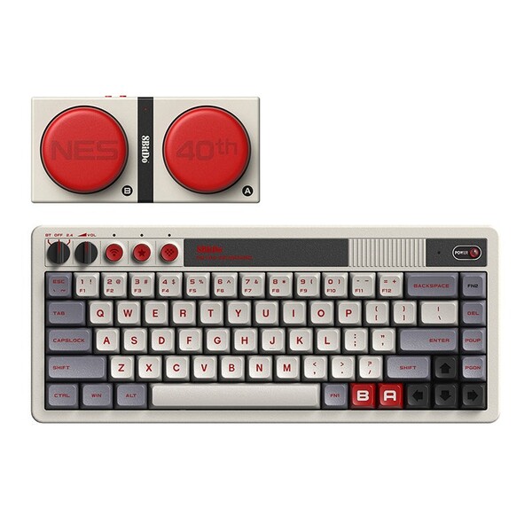 The 8BitDo Retro 68 Keyboard - NES 40th Limited Edition comes with wireless Super Buttons. (Image source: 8BitDo)