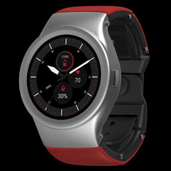 BLOCKS Core modular smartwatch Stainless Steel with Sunrise Red strap