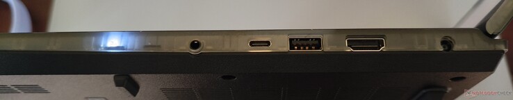 Right side: Line-out/in, USB-C 3.1 (DP 1.4a, PD), USB-A 3.1, HDMI 2.1, DC-in