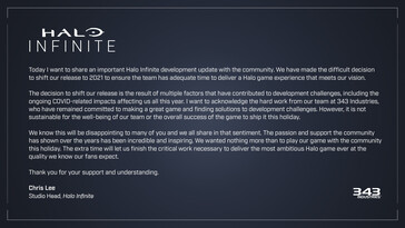Halo Infinite update. (Image source: @Halo)