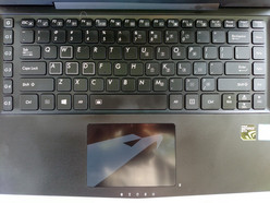 Keyboard and glass touchpad.