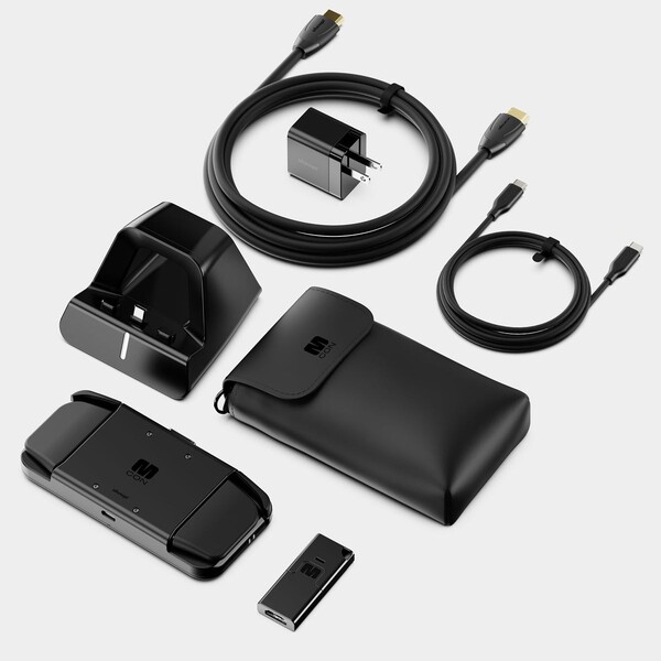 The MCON Controller comes with optional accessories such as a dock, a charger, and an HDMI dongle. (Image source: Ohsnap)