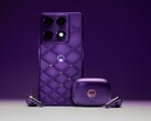 The Motorola Signature and Moto Buds 2 Plus in Pantone Violet Indigo.