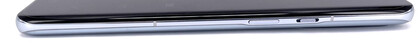 Right: Standby button, alert slider
