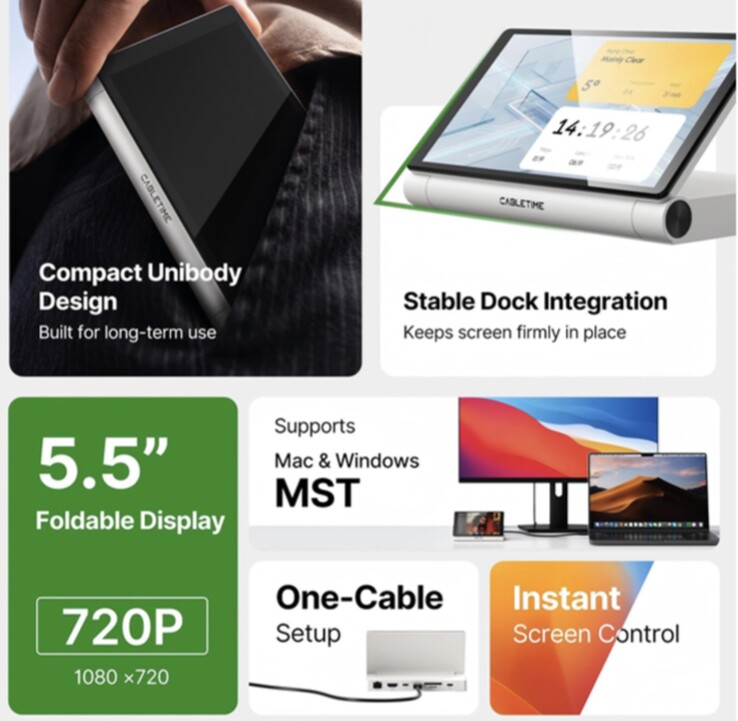 The 5.5-inch built-in screen can be used to display almost anything