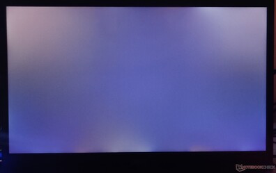 Uneven backlight bleed seen in the top corners and bottom bezel