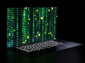 The mysterious laptop is back to offer more clues about what's coming. (Source: Twitter/Nvidia GeForce)
