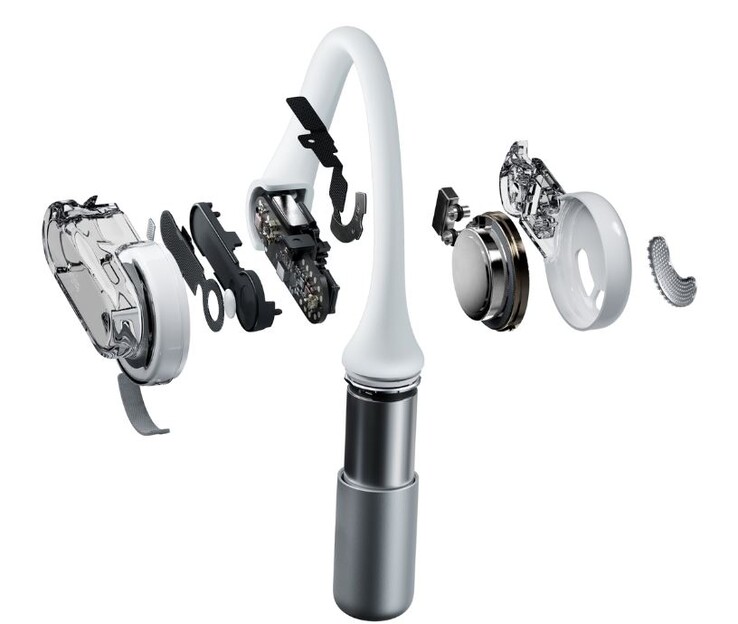 Nothing's Ear (Open) features 14.2 mm titanium-coated diaphragms for enhanced bass respone. (Image source: Nothing)
