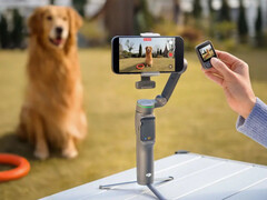 The Osmo Mobile 8P and DJI's new magnetic viewfinder accessory.
