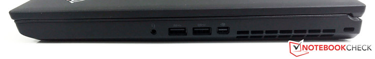 Right side: Stereo jack (combo), 2x USB 3.0, Mini-DisplayPort 1.2a