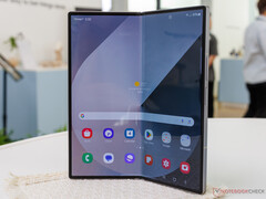 The Galaxy Z Fold7 is rumoured to feature a 2,600-nit AMOLED foldable display, just like the Galaxy Z Fold6 pictured. (Image source: Notebookcheck)