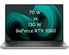 Dell XPS 17 70 W vs. 130 W GeForce RTX 3060: How much slower is it, really?