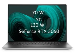 Dell XPS 17 70 W vs. 130 W GeForce RTX 3060: How much slower is it, really?