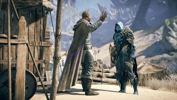 An image showing two characters in Atlas Fallen: Reign of Sand.