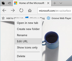 Microsoft Edge - Edit URL for Favorites feature in Windows 10 Insider Build 17046 (Source: Microsoft)