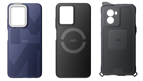 The functional cases for the HMD Fusion are called Fusion Outfits and they can add wireless charging or better ingress protection. (Image source: HMD)