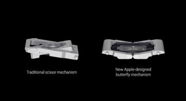 Apple’s patented butterfly mechanism is claimed to provide stability and responsiveness. (Source: Apple)