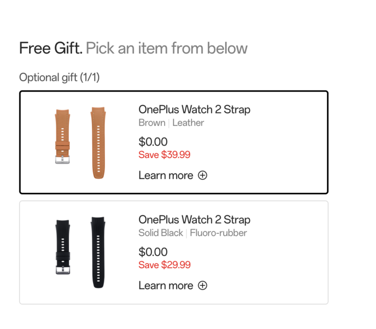 The deal includes an optional gift. (Image source: OnePlus)