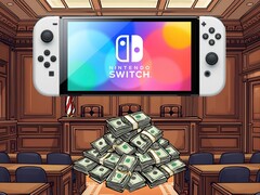 Nintendo Switch 2 shown in courtroom with large settlement (Image source: Nintendo of America with edits)