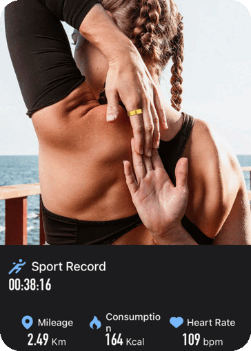 The Qring Titan Pro smart ring records steps taken, calories burned, as well as active time spent (Image source: Qring)