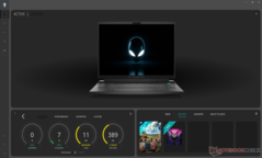 Alienware Command Center homescreen