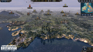 An image showing cities on the world map in A Total War Saga: Thrones of Britannia.