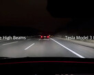 Adaptive high beam test on Tesla Model 3 (image: m.jr.88/YT)