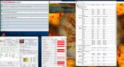 System information during a FurMark and Prime95 stress test.