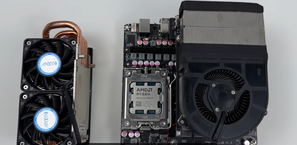 CPU socket and detached GPU (Image Source: 小明白 on Youtube)
