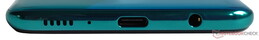 Underside: speaker, microphone, USB Type-C, 3.5 mm jack
