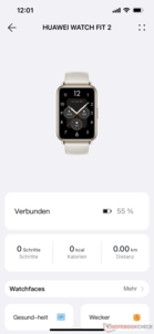 Entry of the Huawei Health Fit 2