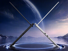 The Lecoo Fighter 7000X 2026 starts at around $1,163. Pictured: a promo picture showing the slim design of the laptop.