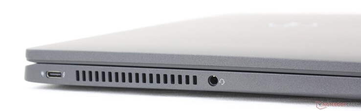 Left: USB-C w/ Thunderbolt 4 + Power Delivery + DisplayPort, 3.5 mm headset