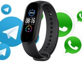 The Mi Band 6 may allow users to communicate via popular messenger services. (Image source: Xiaomi (Mi Band 5 pictured)/Medium - edited)