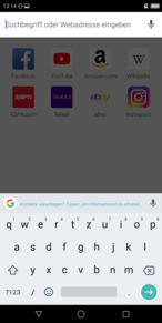 Using the default keyboard in landscape mode