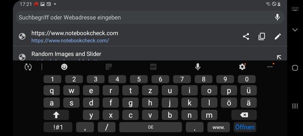 Keyboard in landscape mode